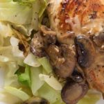 Chicken marsala with seasoned cabbage