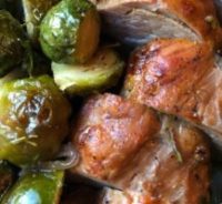 Asian pork tenderloin with brussel sprouts